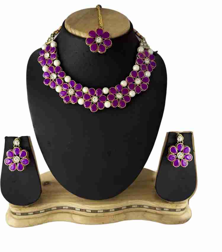 Purple colour jewellery on sale set