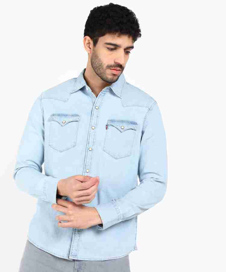 Levi's light blue denim shirt hotsell