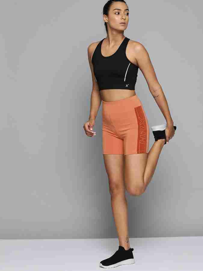 HRX by Hrithik Roshan Solid Women Orange Sports Shorts - Buy HRX by Hrithik  Roshan Solid Women Orange Sports Shorts Online at Best Prices in India