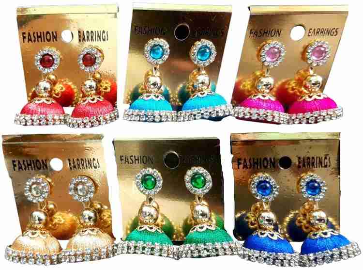 Silk thread earrings new models shop