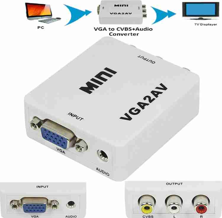 Vga to outlet av converter