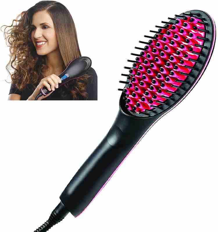 Fitaza Simply Straight Ceramic Hair Straightener and Styling Brush for Women Black Simply Straightening Hair Straightener Fitaza Flipkart
