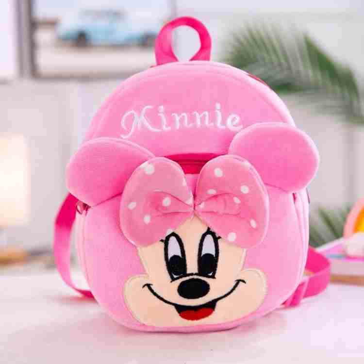 KIDBIRD Embroidered Soft pink Minnie school Bag special for kids 11 L  (Pink) Backpack - Backpack 