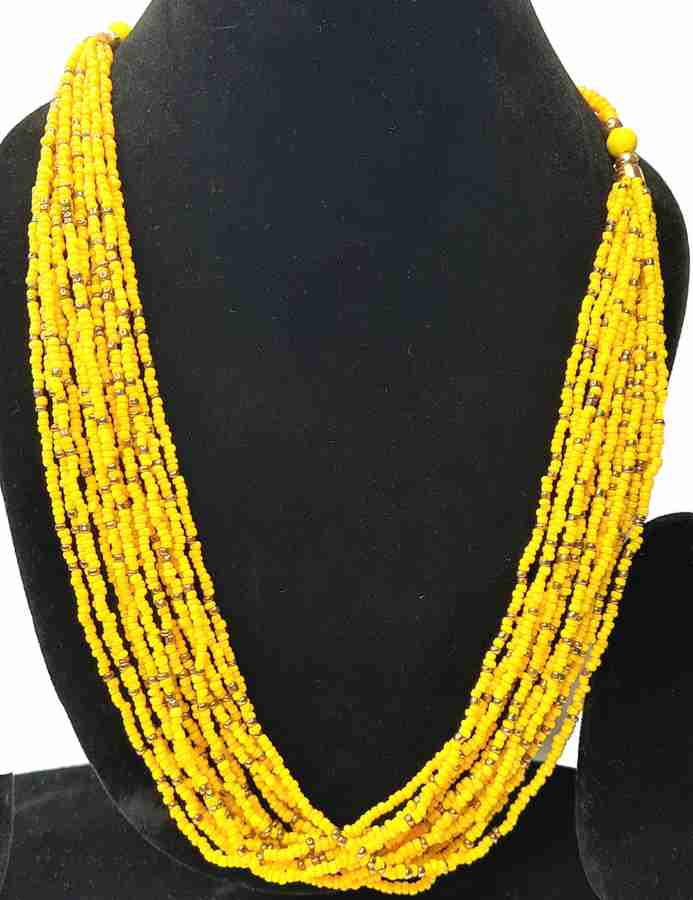 Yellow hotsell beads jewellery