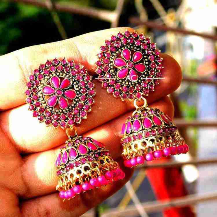 Jhumka pink deals