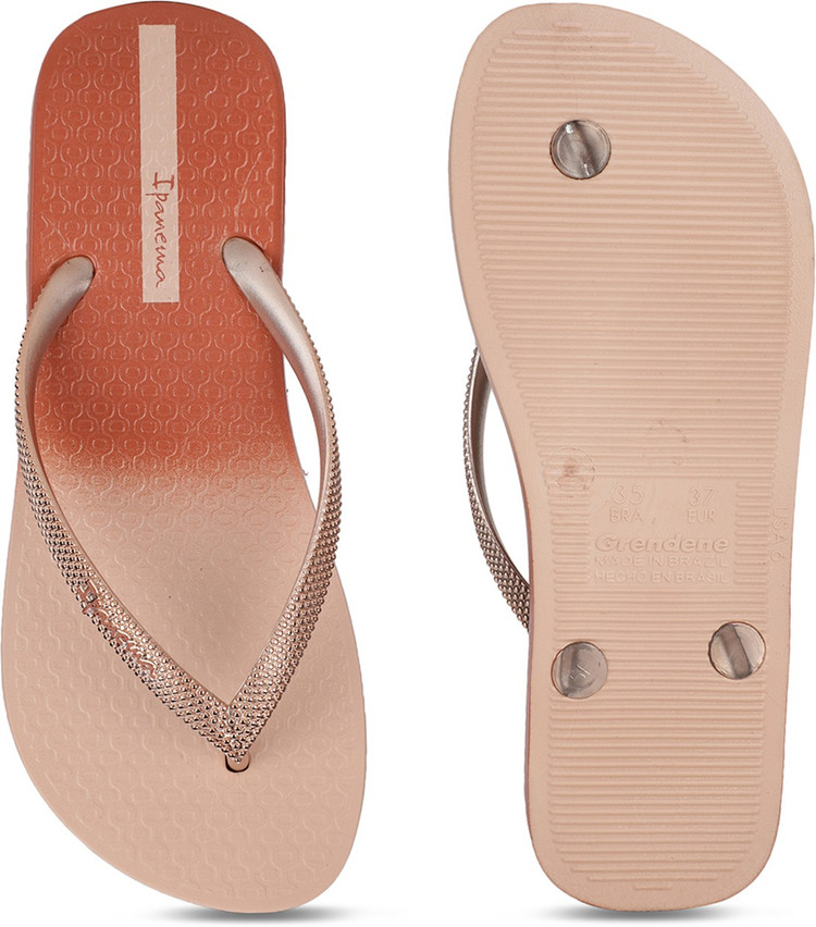 ipanema rose gold flip flops