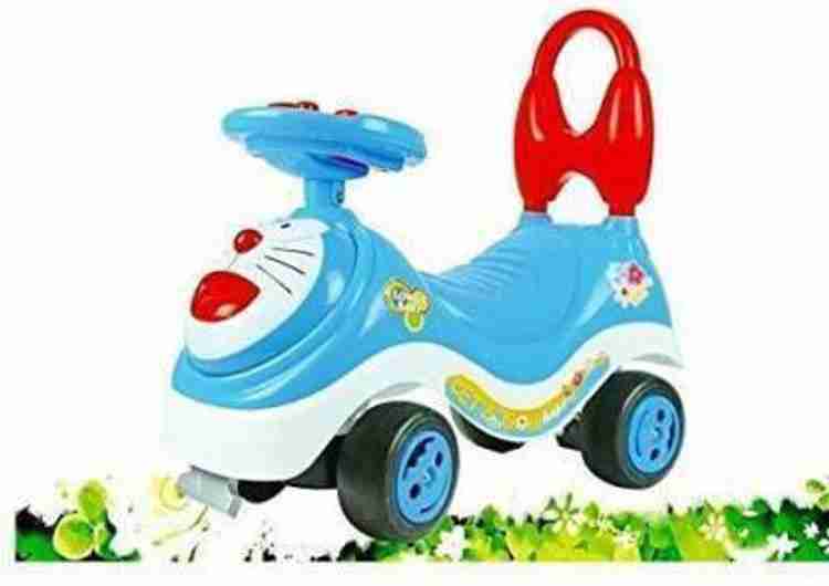 KGINT Doraemon Mini Magic cycle Frog Scooter Push Tricycle Bicycle with Latest Music Handle Non Pedal Skate Type Operated Toy for Baby Kids Children Ride in