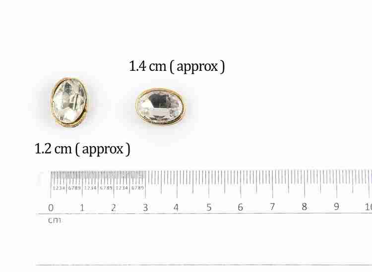 Mohan Shoppe Silver Color Oval Shape Center Glass Stone with