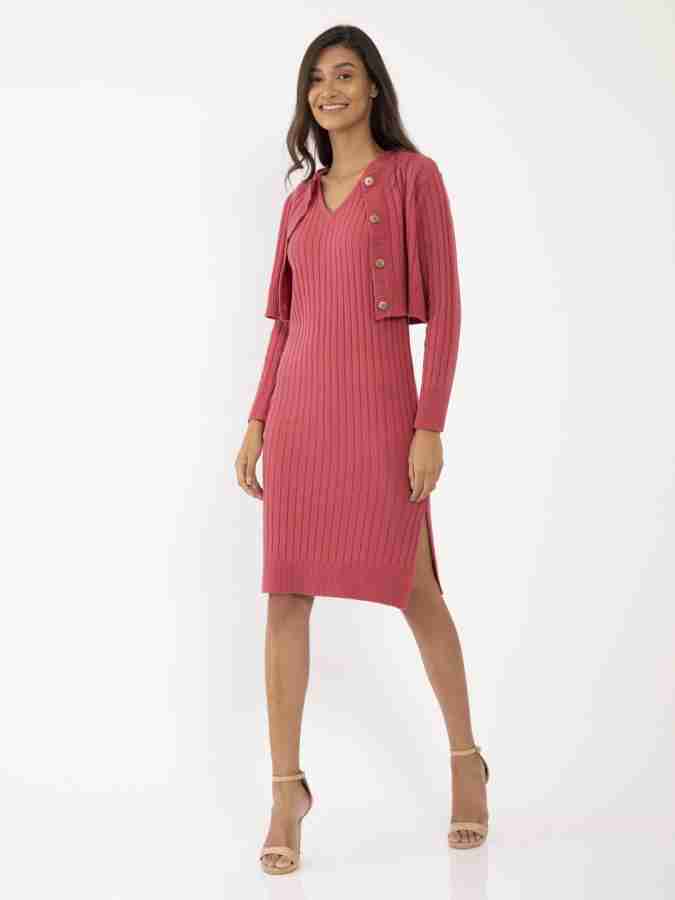 Buy Pink Balloon Sleeve Bodycon Dress for Women Online - Zink London