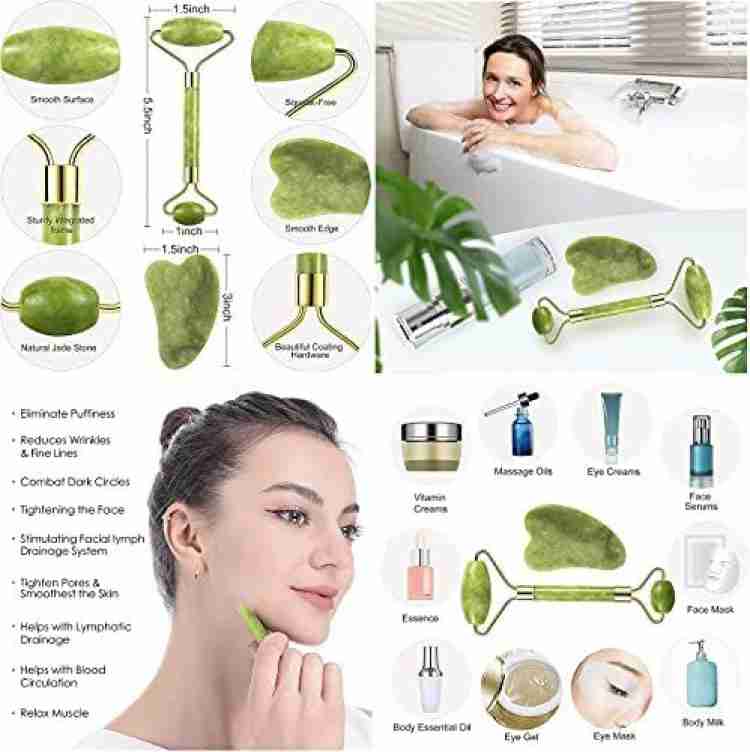 MORVIKA Jade Roller With Gua Sha Tools With Ice Roller Cool Gel