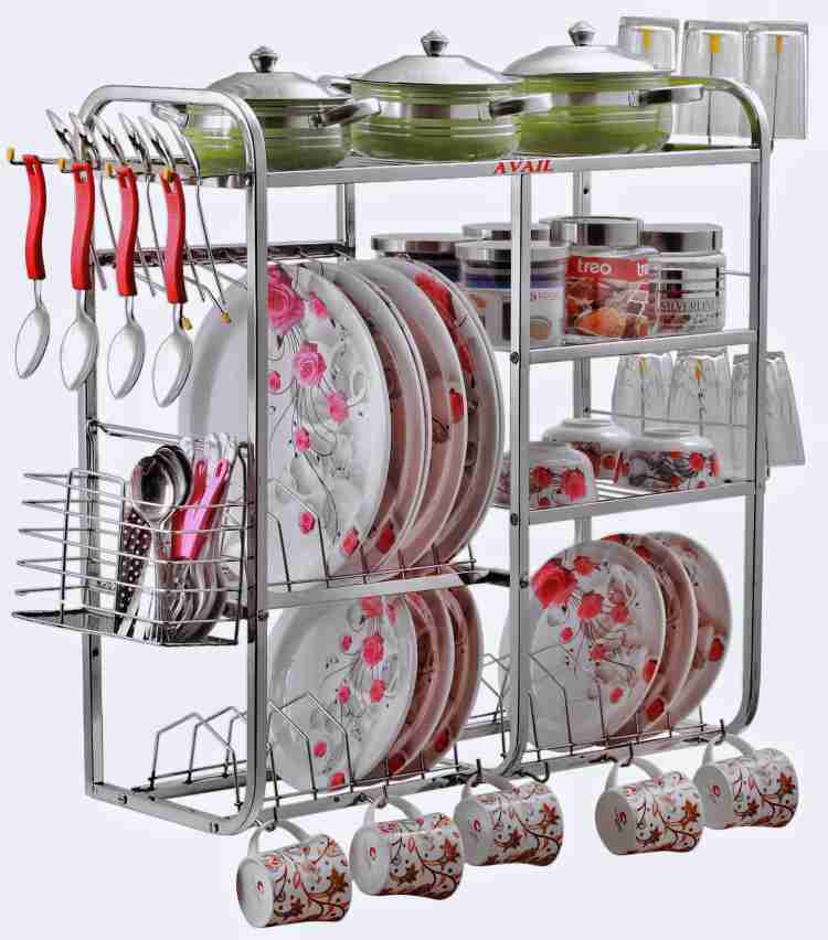 AVAIL Utensil Kitchen Rack Steel Steel 24x24 Wall Mount Dish Plate Cutlery Storage Modern Stand Price in India Buy AVAIL Utensil Kitchen Rack Steel Steel 24x24 Wall Mount