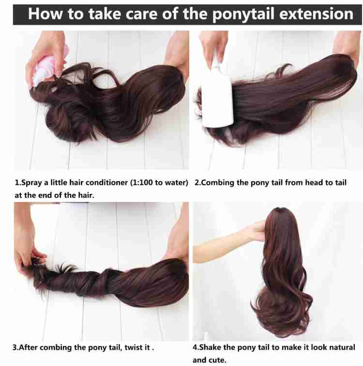 Jovati Wavy Kinky Curly Clip In Ponytail Hair India