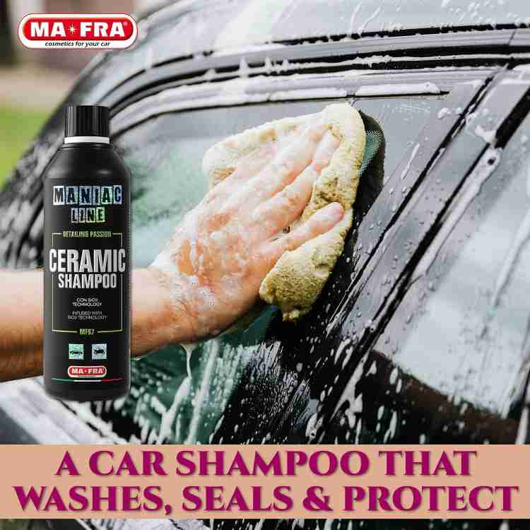 Mafra Maniac Car Detailing Line, Ceramic Shampoo with SiO2 Technology, 3  in1 Car Shampoo, Washes, Seals and Protects the car for 90 days, 500ml :  : Car & Motorbike