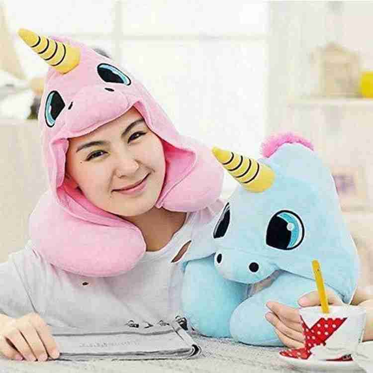 Unicorn neck pillow with hood discount