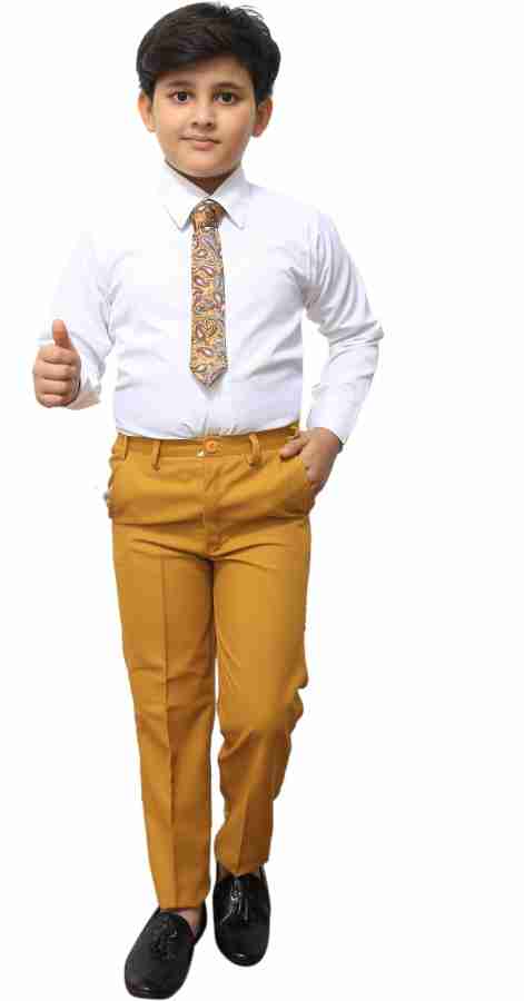 Buy Joley Poley Boy Regular Fit 5 Piece Coat Pant with Shirt, Pant, Blazer,  Waistcoat & Tie for Kids & Boys Parties and Function (Mustard, 2-3 Years)  at