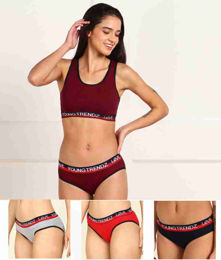 Young trendz Women Hipster Maroon, Grey, Red, Black Panty - Buy