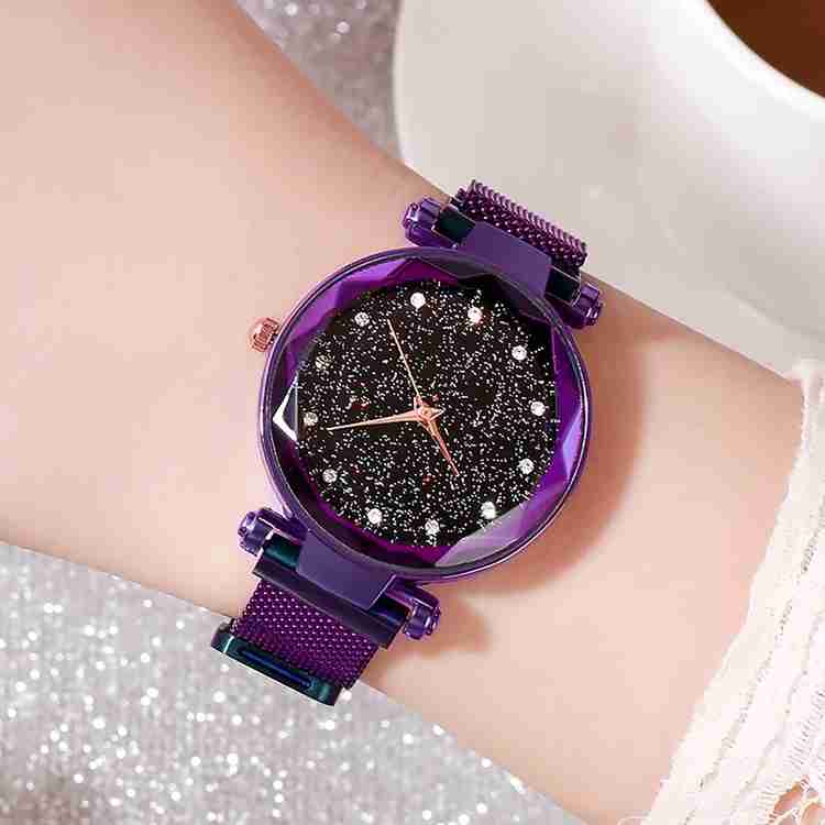 Purple colour ladies watches clearance
