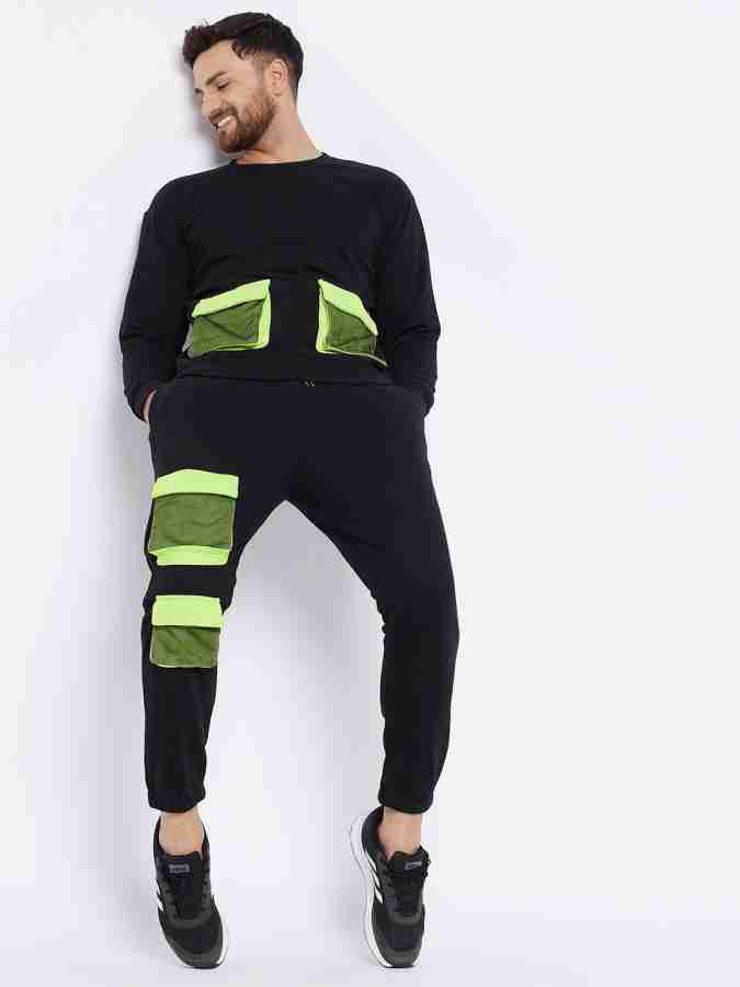 FUGAZEE Solid, Colorblock Men Track Suit - Buy FUGAZEE Solid