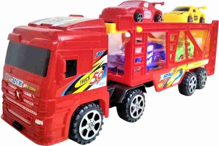 Old red toy top truck