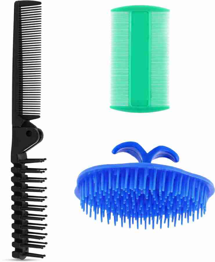 MYYNTI Hair Comb Set of 3 Lice Comb Hair Shampoo Brush with