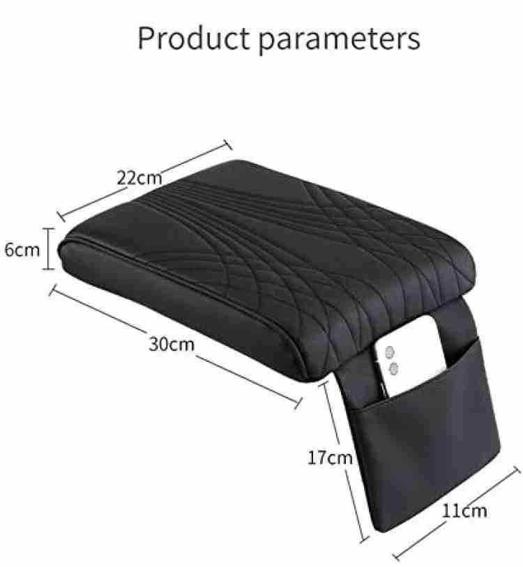  zipelo Car Armrest Cushion, Carbon Fiber Leather Auto Center  Console Pad, Memory Foam Armrest Box with Storage Bag, Hand Rest Pillow  with Organizer Pockets, Universal Fit for Most Vehicles (Black) 