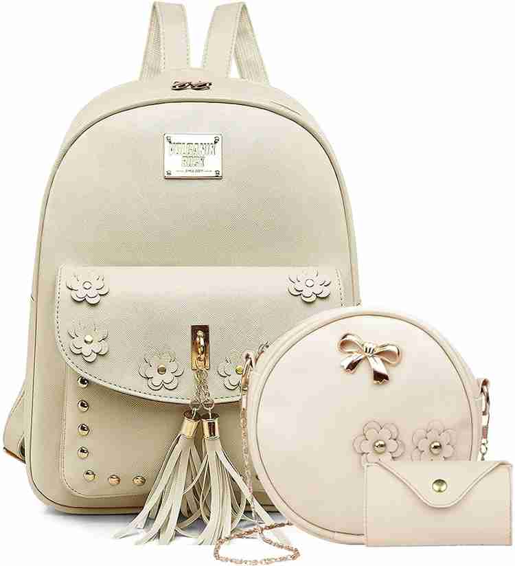 CRESCA backpacks for girls latest hand bag for women latest college bags for girls Mini Small Women Backpacks Women s Kids Girls 10 L Backpack CREAM Price in India Flipkart