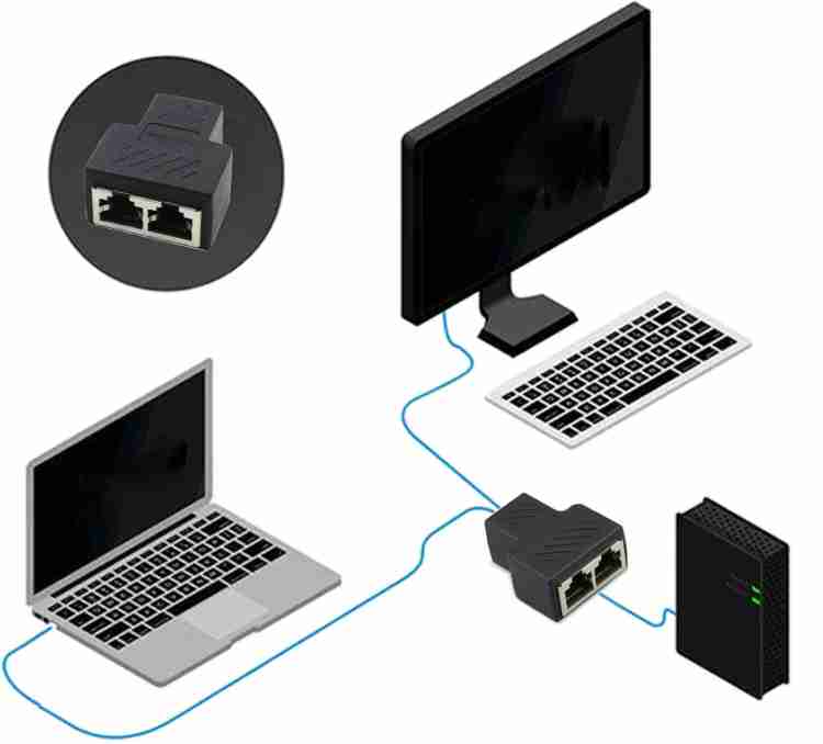 2 Adaptador Duplicador Para Cabo De Rede Rj45 Fêmeas Bege - solucaocabo  Mobile