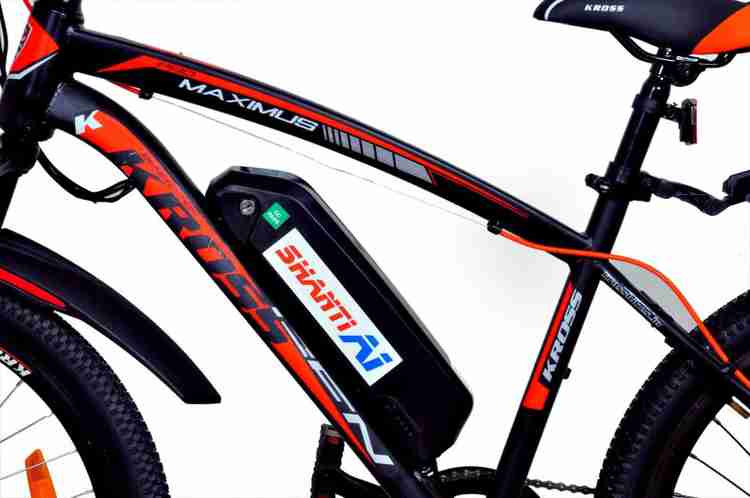 Shanti A1 Sports Electric Cycle 7.8 Ah Lithium Battery Waterproof Motor Waterproof Front Rear disc Brakes Electric Cycle 26 inches Single Speed Lithium ion Li ion Electric Cycle Price in India