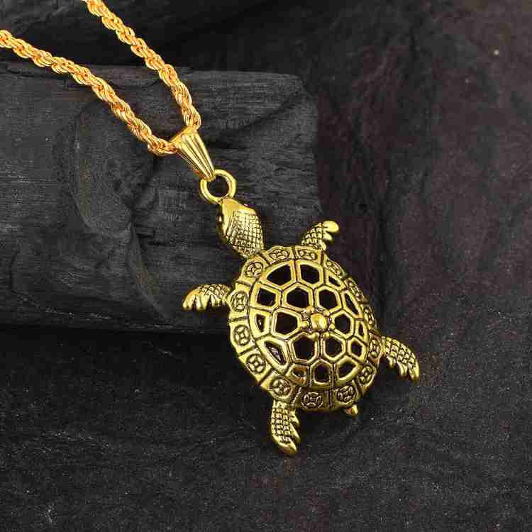DULCI Black Oxidized Finish Tortoise Turtle Vaastu Fengshui Pendant Necklace Gold plated Brass Pendant Price in India Buy DULCI Black Oxidized Finish Tortoise Turtle Vaastu Fengshui Pendant Necklace G...