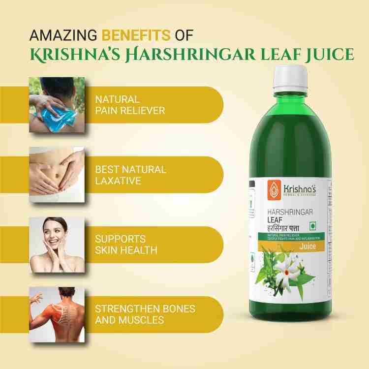Krishna's Herbal & Ayurveda Combo Of Fat Reducer Juice and Harshringar Leaf  Swaras, Pure Ayurvedic and Natural, Lose Weight Naturally, Improves  Digestion, Strengthen Bones and Muscles