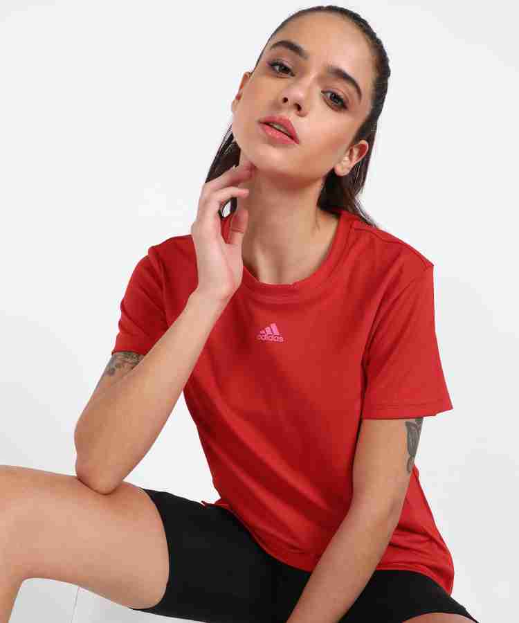 Adidas red t outlet shirt women's