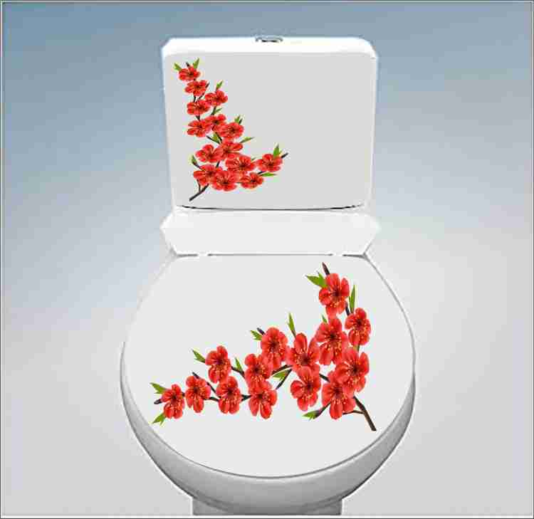 Decoration Designs 38 cm fish background hd Toilet Seat Sticker
