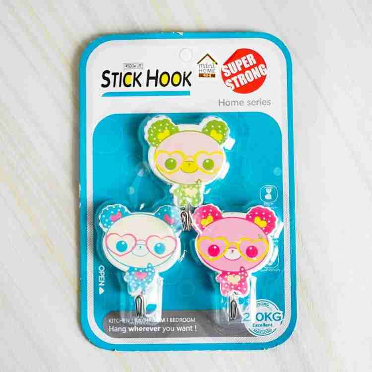 Atipriya 12 Pcs Cute Cartoon Design Self Adhesive Wall Hook Seamless  Stickers Wall-Mounted Super Strong Waterproof Magic Sticky Hangers Punch  Free No Drill Utility Hooks : Random Design Delivered