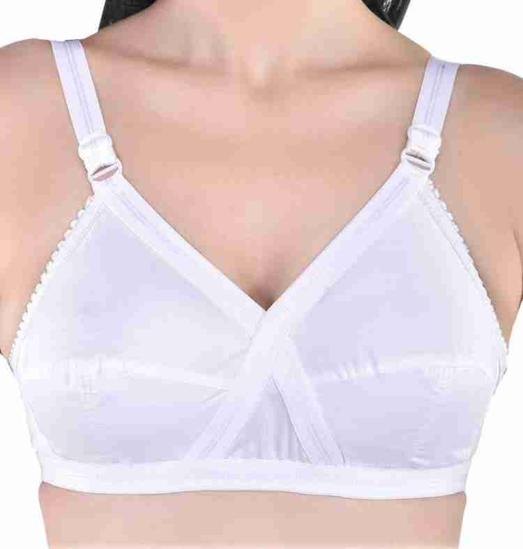 Buy winsure Women's Cotton Fabric Bra with Three Way Hook Broad Elastic  Support Non Padded Non Wired Size 32 to 42 (Peach, 32B) at