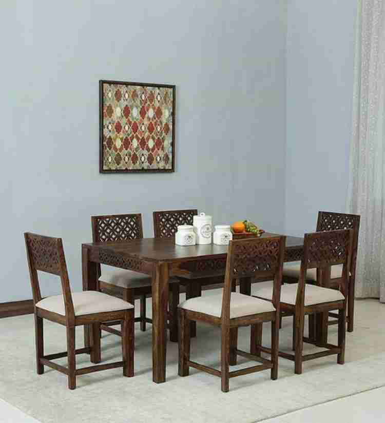 Allie Wood Rosewood Sheesham Solid Wood 6 Seater Dining Set