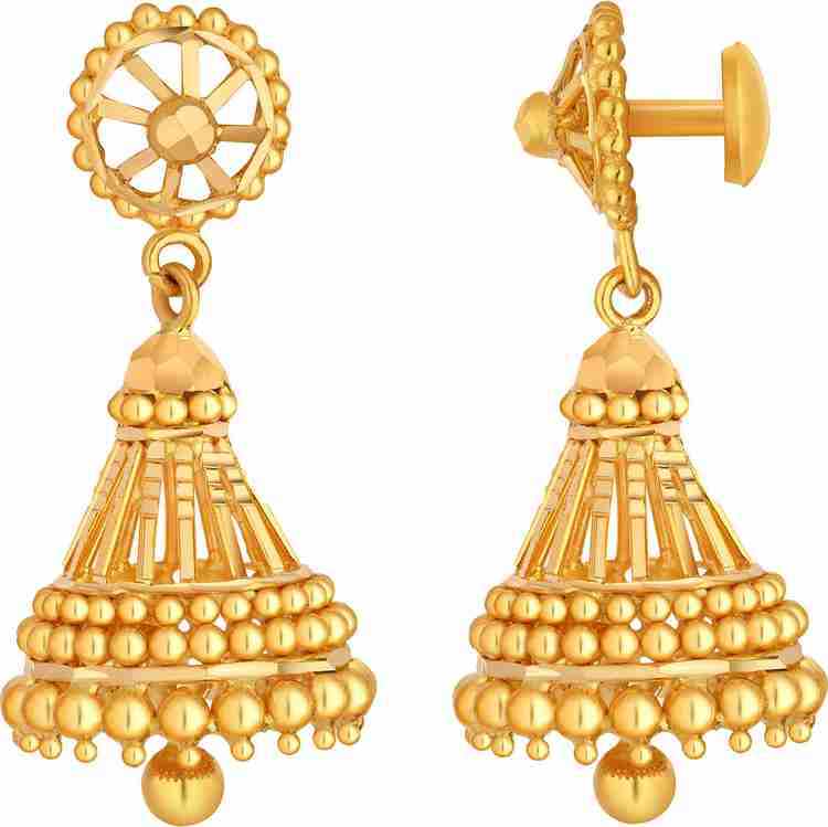 Joyalukkas Yellow Gold 22kt Jhumki Earring Price in India Buy