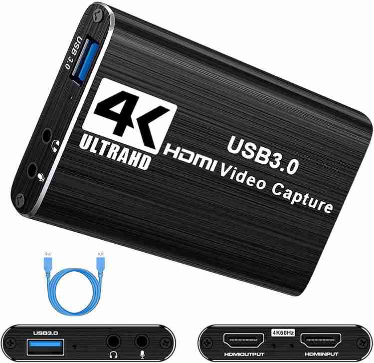 microware HDMI Video Capture Card HDMI to USB 3.0 Capture Device for Gaming Streaming or Live Broadcasting Compatible with OBS Linux Mac OS Windows 7 8 10 USB 3.0 HD Loop Media Streaming Device microw...
