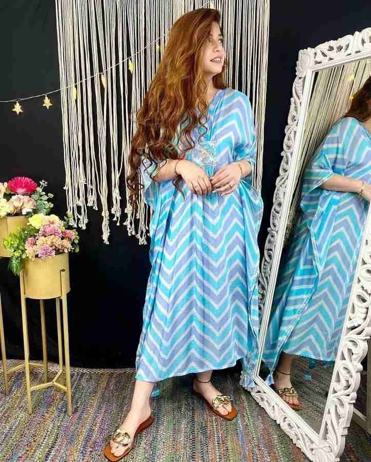 WGC Women Kaftan Blue Dress