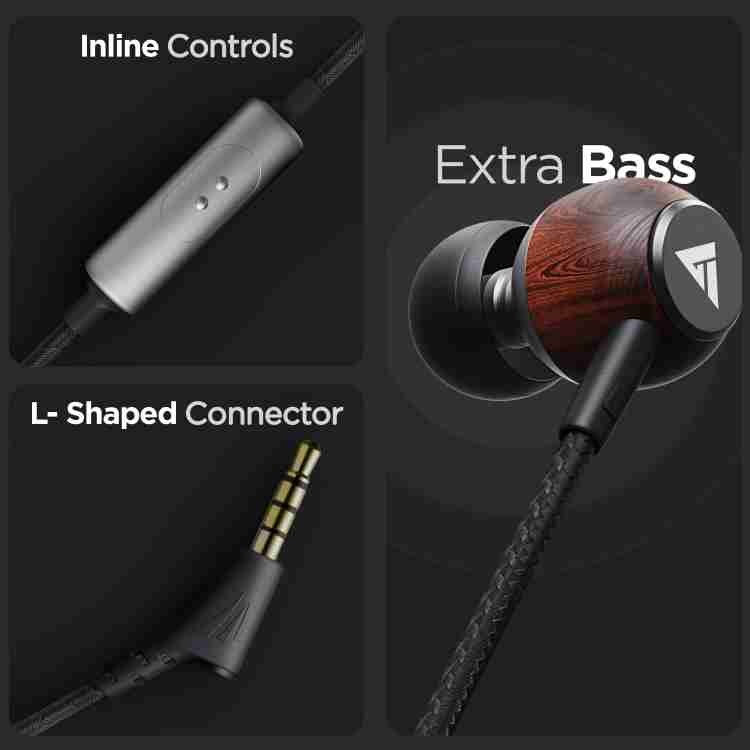 Boult BassBuds Oak Pure Wood Wired Headset Price in India Buy