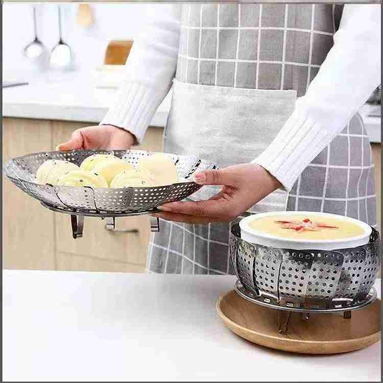 FGG Stainless Steel Steamer Insert Vegetable Kitchen Fruit Food Basket Mesh Steamer Rack Cookware and Utensils for Cooking Steam Large Stainless Steel Fruit Vegetable Basket Price in India Buy FGG Sta...