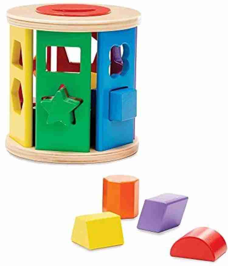 MELISSA DOUG Match and Roll Shape Sorter Classic Wooden Toy