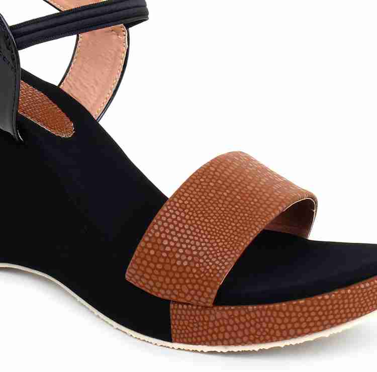 Womens leather wedge sandals sales