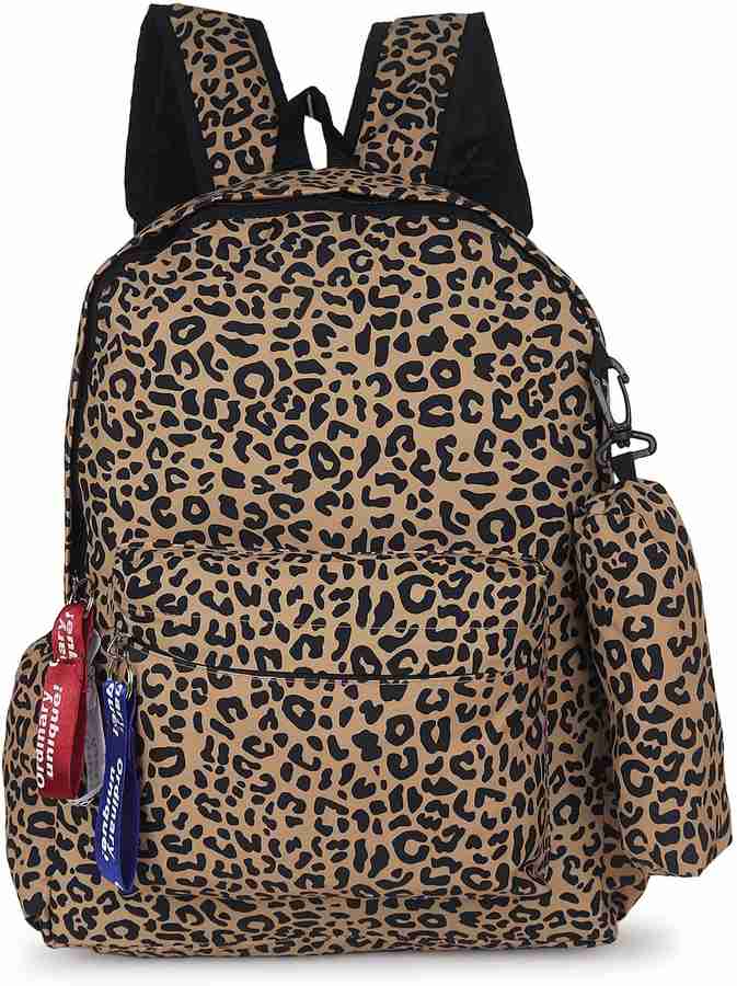 Flipkart okji enterprises Animal Leopard Print Brown Stylish Backpack Purse for Women Girls Kids School COLLEGE BAGPACK School Bag School Bag