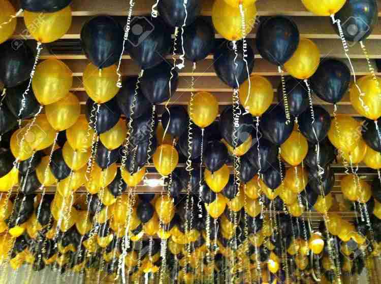 Black and yellow balloons discount
