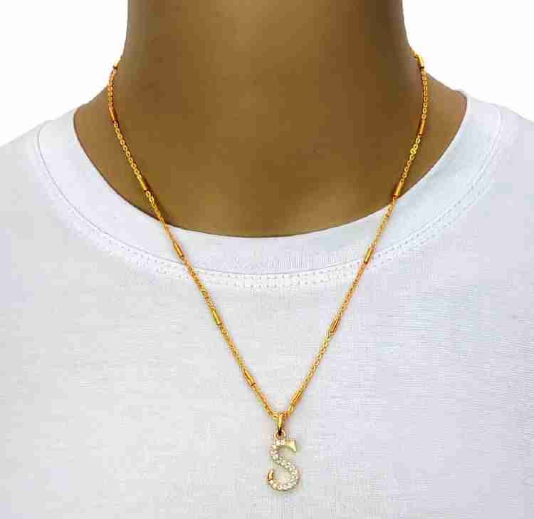 Jewel WORLD Letter 18 inch Gold pendant necklace chain for women