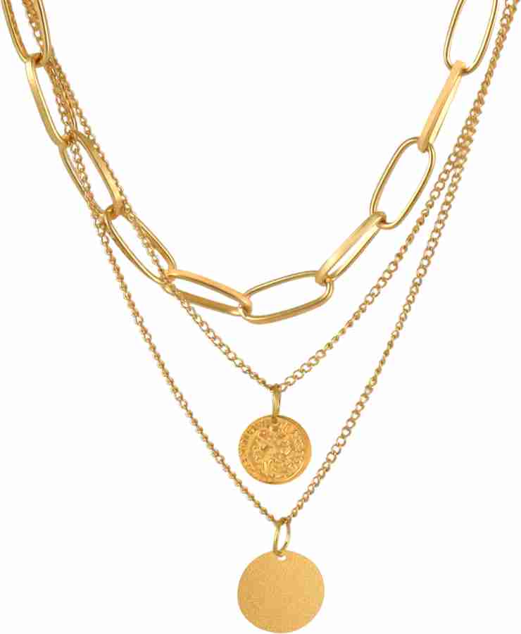 Buy Fashion Frill Marvelous Gold Plated Multi Layered Chain Necklace  Jewellery For Women Online at Best Prices in India - JioMart.