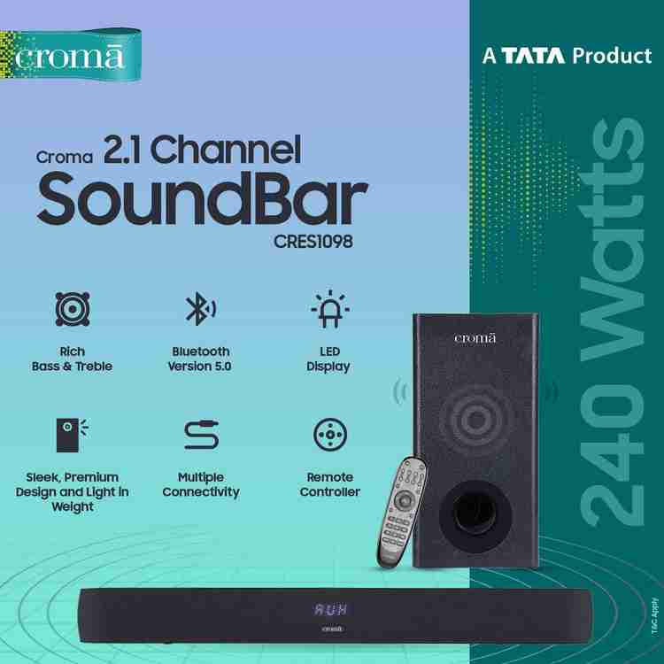 Buy Croma CRES1098 240 W Bluetooth Soundbar Online from Flipkart