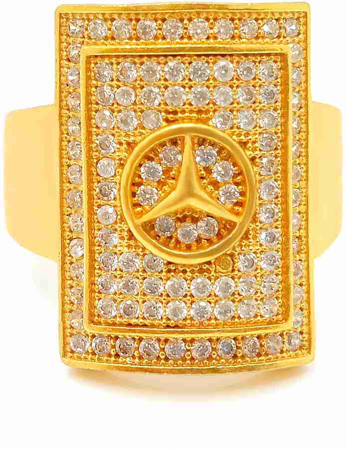 Cherry Cloud Brass Cubic Zirconia Gold Plated Ring Price in India