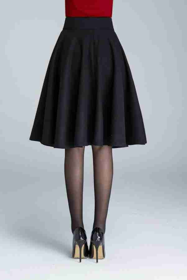 Black High Waist Flare Skirt  High waisted circle skirt, Flare
