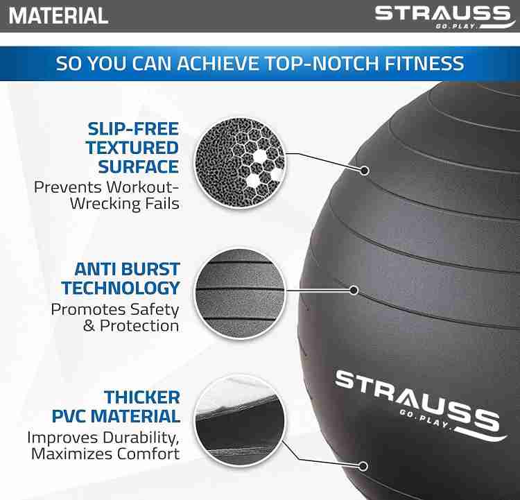 STRAUSS Anti Burst Gym Ball, Exercise Ball, Yoga Ball